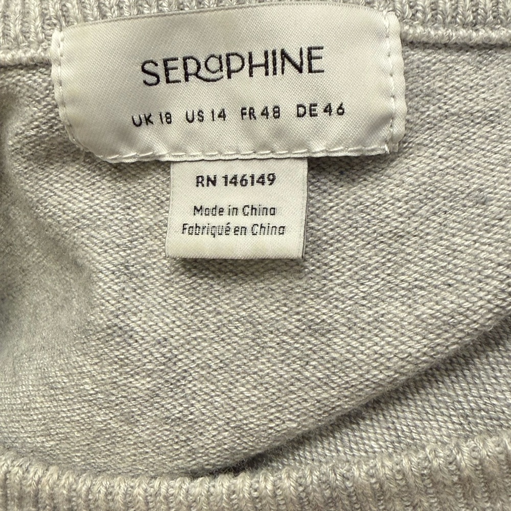 Seraphine Grey Knit Short Sleeve Cropped Maternity Postpartum Top - Picture 4 of 6